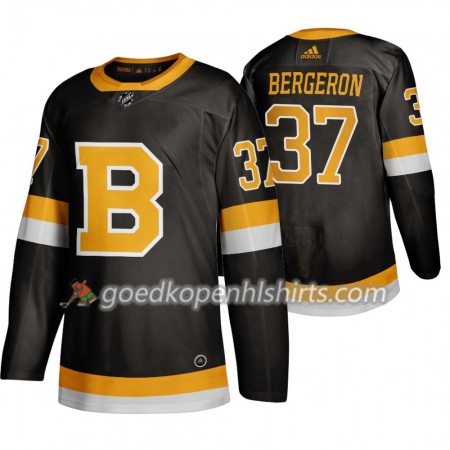 Boston Bruins Patrice Bergeron 37 Adidas 2019-2020 Zwart Authentic Shirt - Mannen